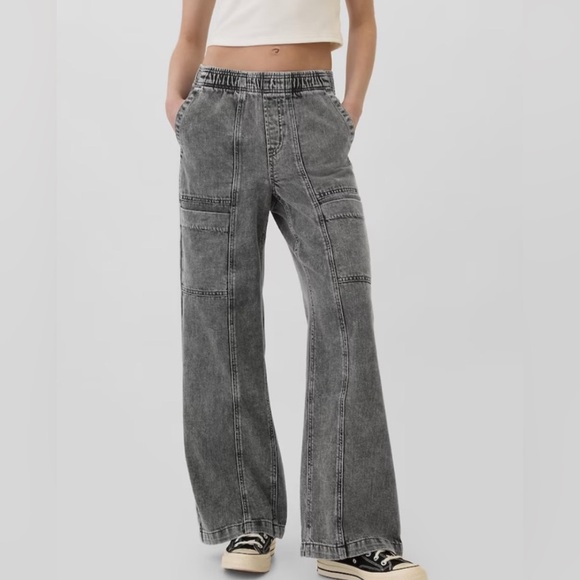 GAP Denim - GAP Women's Black Washed Wide Leg Jeans Medium NWOT